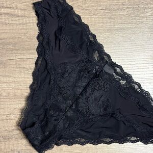 Victoria's Secret Cheekini Black Lace Panties from the Dream Angels collection